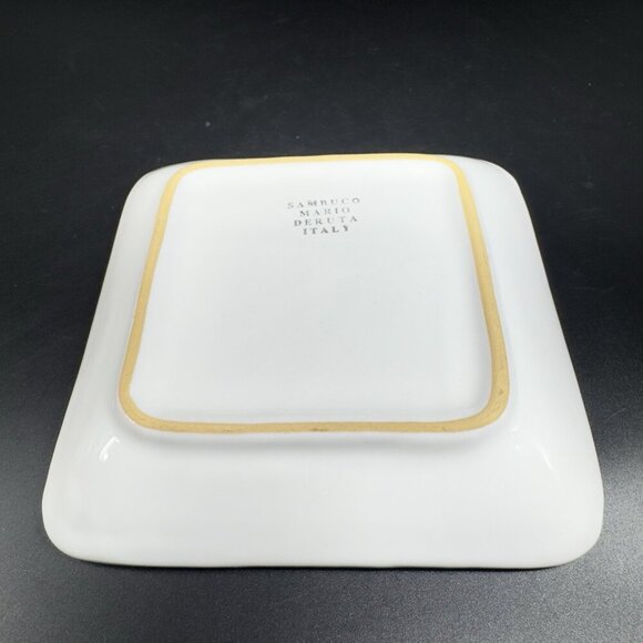 Sambuco Mario Deruta Hand Painted Pottery Square Dish Plate Made In Italy Bird - Picture 5 of 11